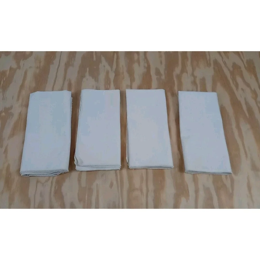 Lot Of 4 Vintage White Cloth Napkins Off White‎ Beige Table Decor Dinner Napkins